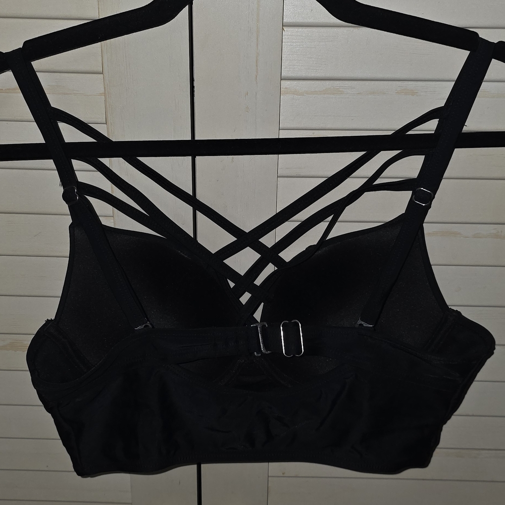 Elegant Black Strappy Bikini Top